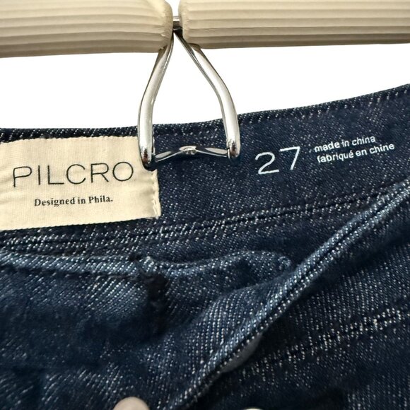 Pilcro Dark Wash Flare Wide Leg High Rise Trouser Jeans Womens Size 27 - Picture 2 of 6